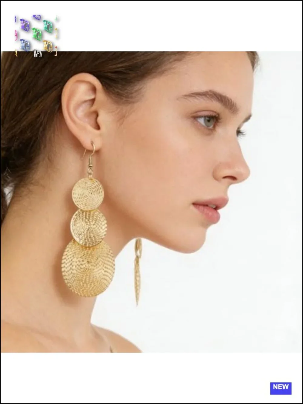 Handmade Vintage Geometric Double Circle Dangle Earrings Statement Jewelry